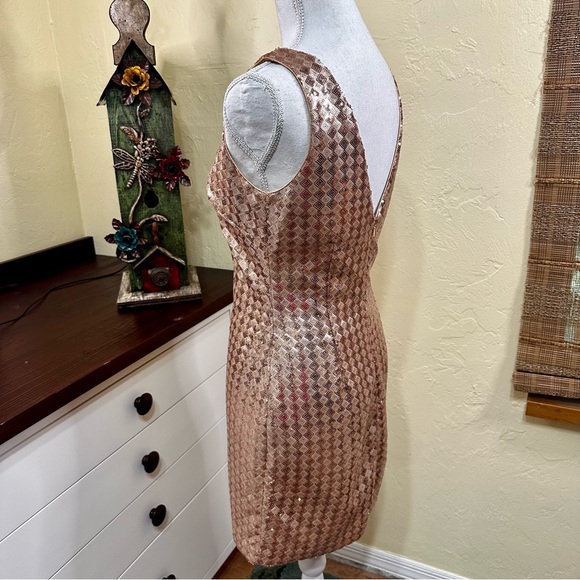 Badgley Mischa Mark + James Rose Gold Sequined Dress - Picture 5 of 9